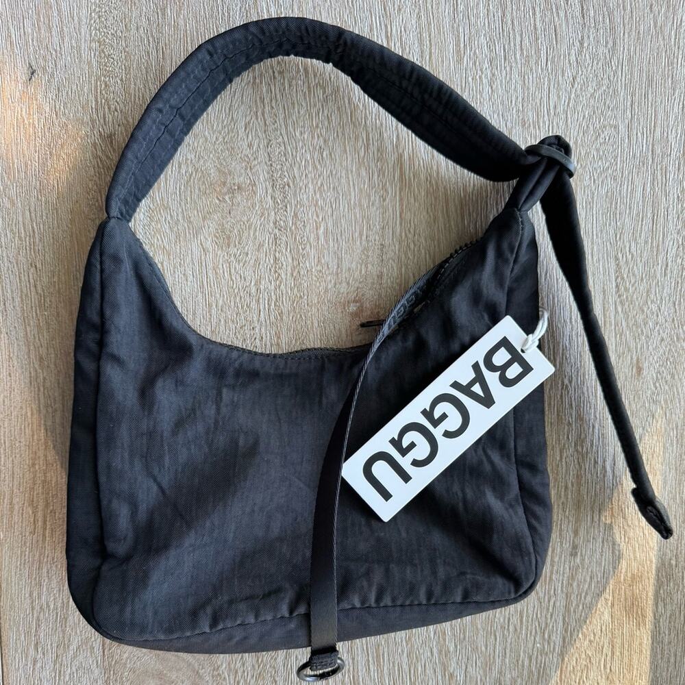NWT Baggu Mini Nylon Shoulder Bag Black
